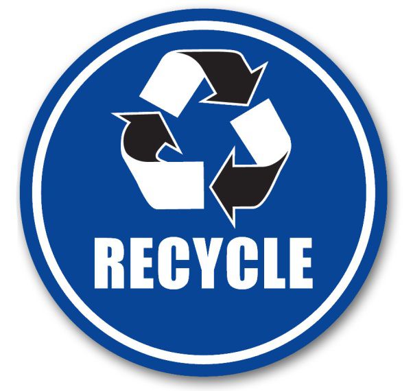 Blue Recycle Floor Sign