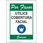 Por Favor Utilice Cobertura Facial Gracias Sign CS781510