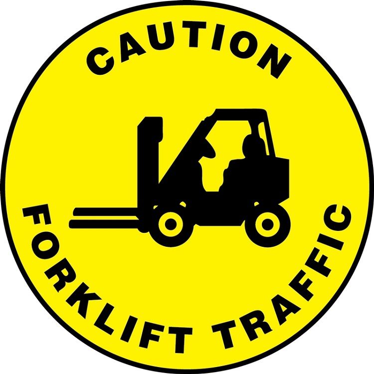 Slip-Gard Caution Forklift Traffic Floor Sign