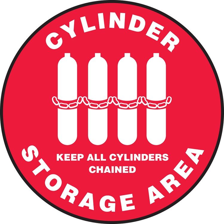 Slip-Gard Cylinder Storage Area Floor Sign