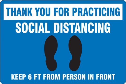 Thank You For Practicing Distancing Slip-Gard Floor Sign