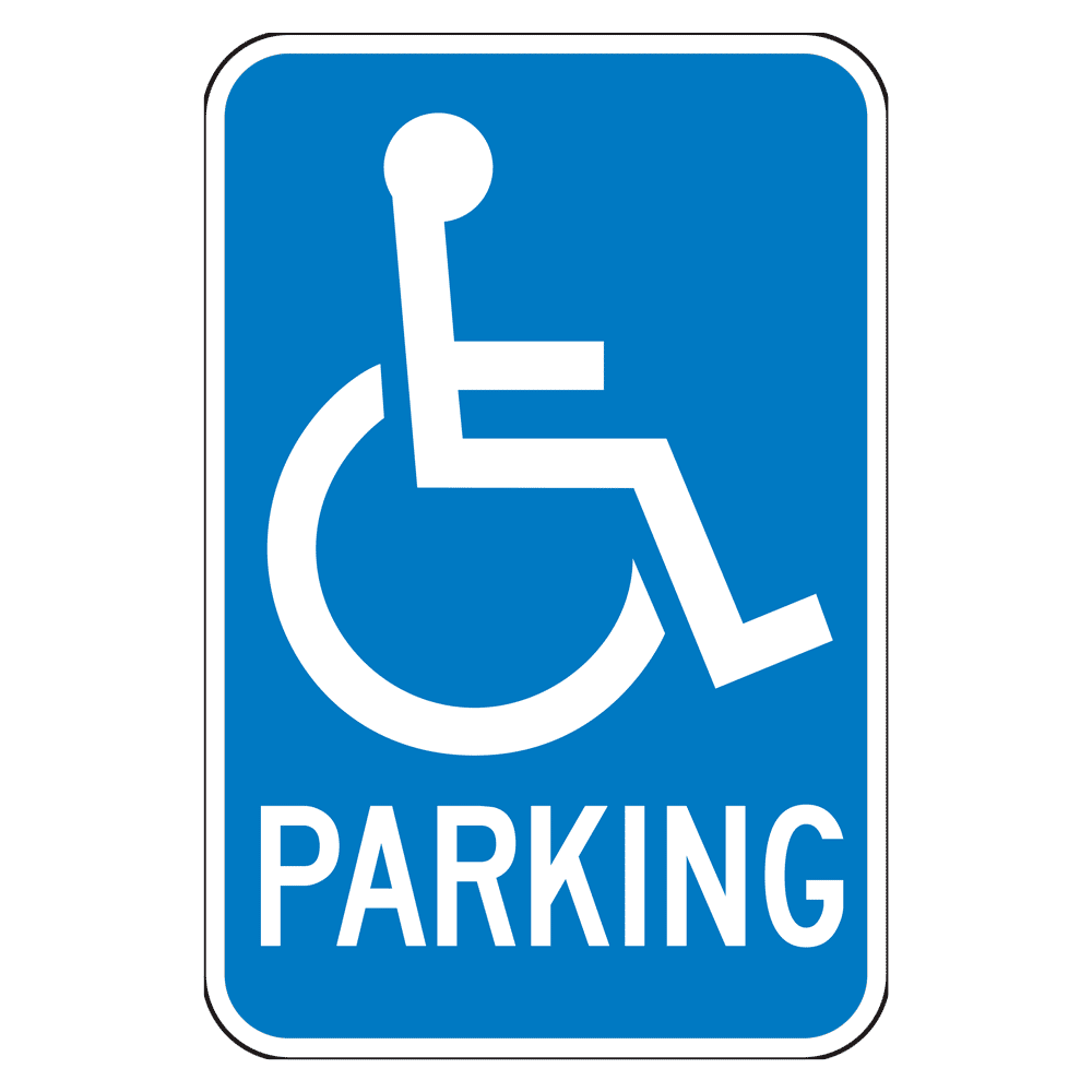 Basics Handicapped Parking Sign 18x12 Reflective