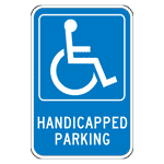 Blue Reflective Handicapped Parking Sign CS995156
