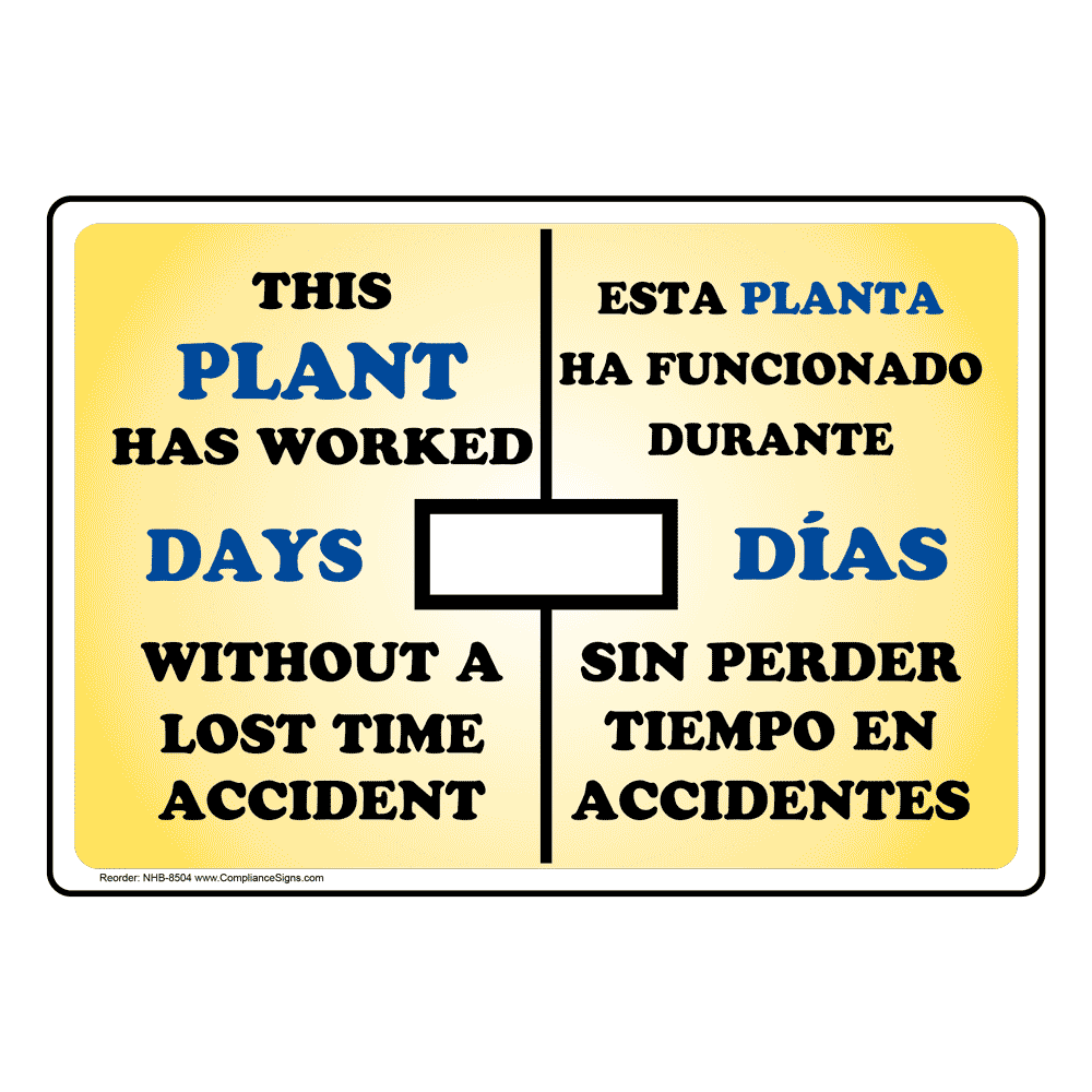 bilingual-dry-erase-sign-plant-accident-free-days-nhb-8504