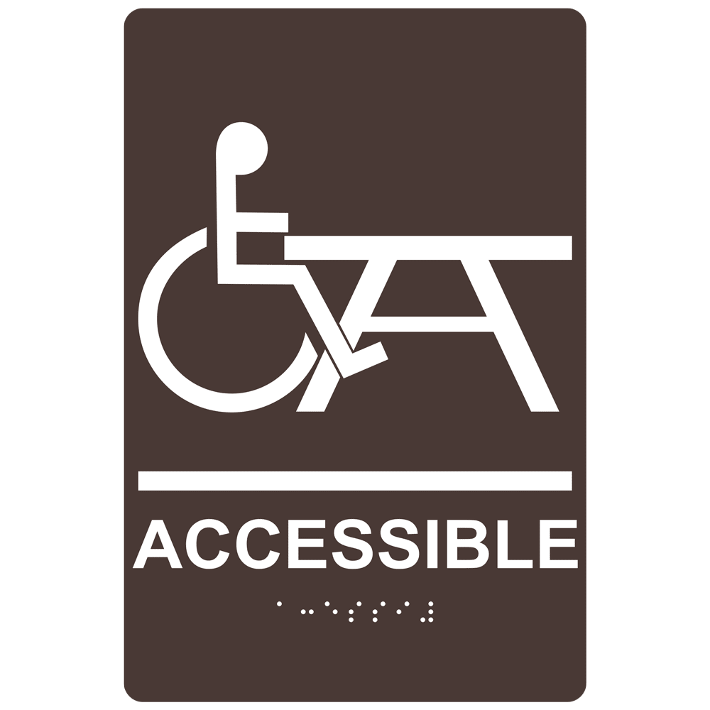 Ada Accessible Braille Sign Rre 16803whtondkbn Handicap Assistance