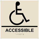 ADA Accessible Braille Sign RRE-190-99_BLKonAlmond Handicap Assistance