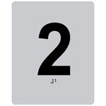 Silver Elevator Floor Number Sign for Jamb