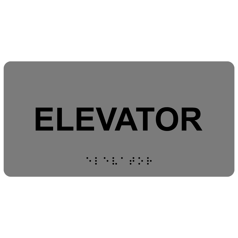 ADA Elevator Braille Sign RSME305_BLKonGray