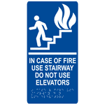 ADA Case Fire Stairway Elevator Braille Sign RRE-230_WHTonBLU