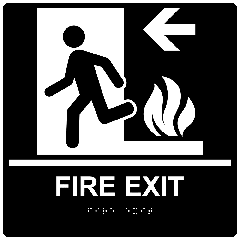Emergency Exit Sign Man Running Out Fire Exit Stock Vector by  ©SubhanBghirov 199614964