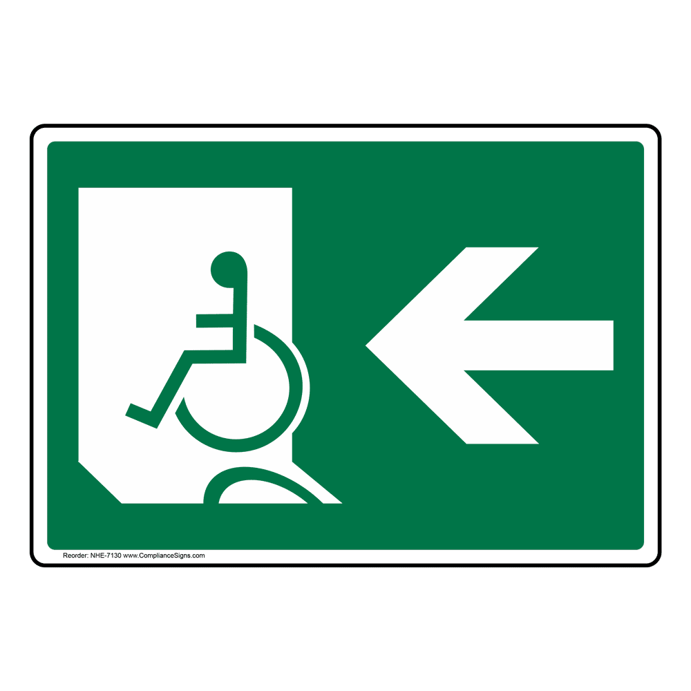 Ada Sign Or Label Graphic Only Accessible Exit Left Made In Usa