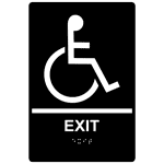 ADA Exit Braille Sign RRE-16802_WHTonBLK Enter / Exit