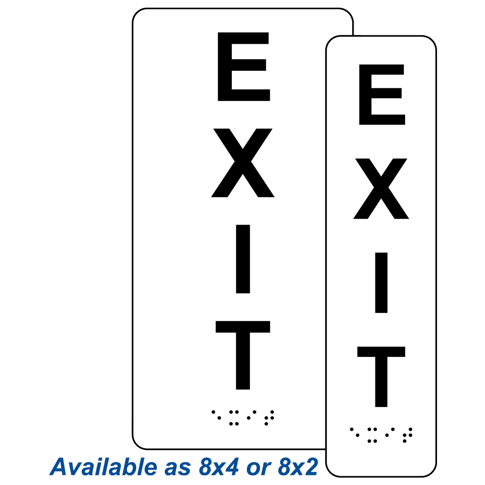 ADA Exit Black on White Braille Sign RSME-19471_BLKonWHT