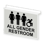All Gender Restroom Sign With Dynamic Accessibility Symbol RRE-25296Ceiling-BLKonGray