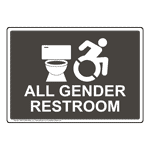 All Gender Restroom Sign With Dynamic Accessibility Symbol RRE-25305-WHTonCHGRY
