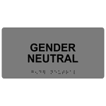 ADA Gender Neutral Braille Restroom Sign RSME-25518_BLKonGray Restrooms