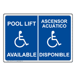 Pool Lift Available With Symbol Sign NHB-17077 Handicap Pool Lift