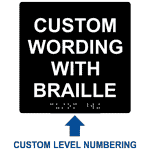 ADA Custom Wording Braille Sign RRE-680-CUSTOM_WHTonBLK Information