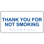 ADA Thank You For Not Smoking Braille Sign RSME-595_BLUonWHT
