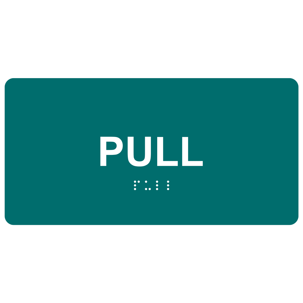 ADA Pull Braille Sign RSME-520_WHTonBHMABLU