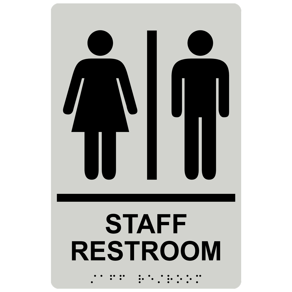 ADA Staff Restroom With Symbol Braille Sign RRE-14833_BLKonPRLGY