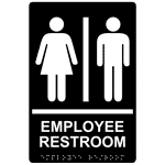 ADA Employee Restroom Braille Sign RRE-805_WHTonBLK Restroom General