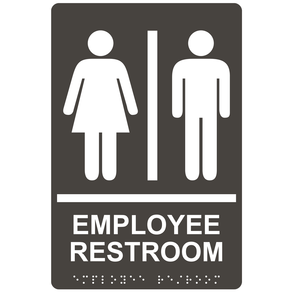 ADA Employee Restroom Braille Sign RRE-805_WHTonCHGRY Restroom General