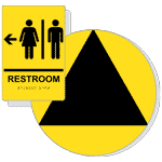 California Title 24 Restroom Sign Set RRE-14818_DCT_T24Set_BLKonYLW