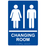 ADA Changing Room Braille Sign RRE-14774_WHTonBLU Wayfinding