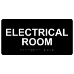 ADA Electrical Room Braille Sign RSME-302_WHTonBLK