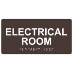 ADA Electrical Room Braille Sign RSME-302_WHTonDKBN