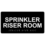 ADA Sprinkler Riser Room Braille Sign RSME-566_WHTonBLK