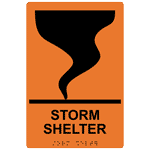 ADA Storm Shelter With Symbol Braille Sign RRE-14838_BLKonORNG