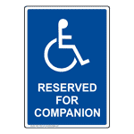 ADA Reserved For Companion Sign NHE-17823 Sports / Fitness