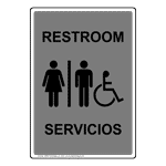Restroom - Servicios Sign With Symbol RRBP-7030-BLKonGray Restrooms