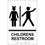 ADA Childrens Restroom Braille Sign RRE-14781_BLKonWHT Restrooms