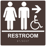 ADA Restroom With Symbol Braille Sign RRE-14819-99_WHTonDKBN
