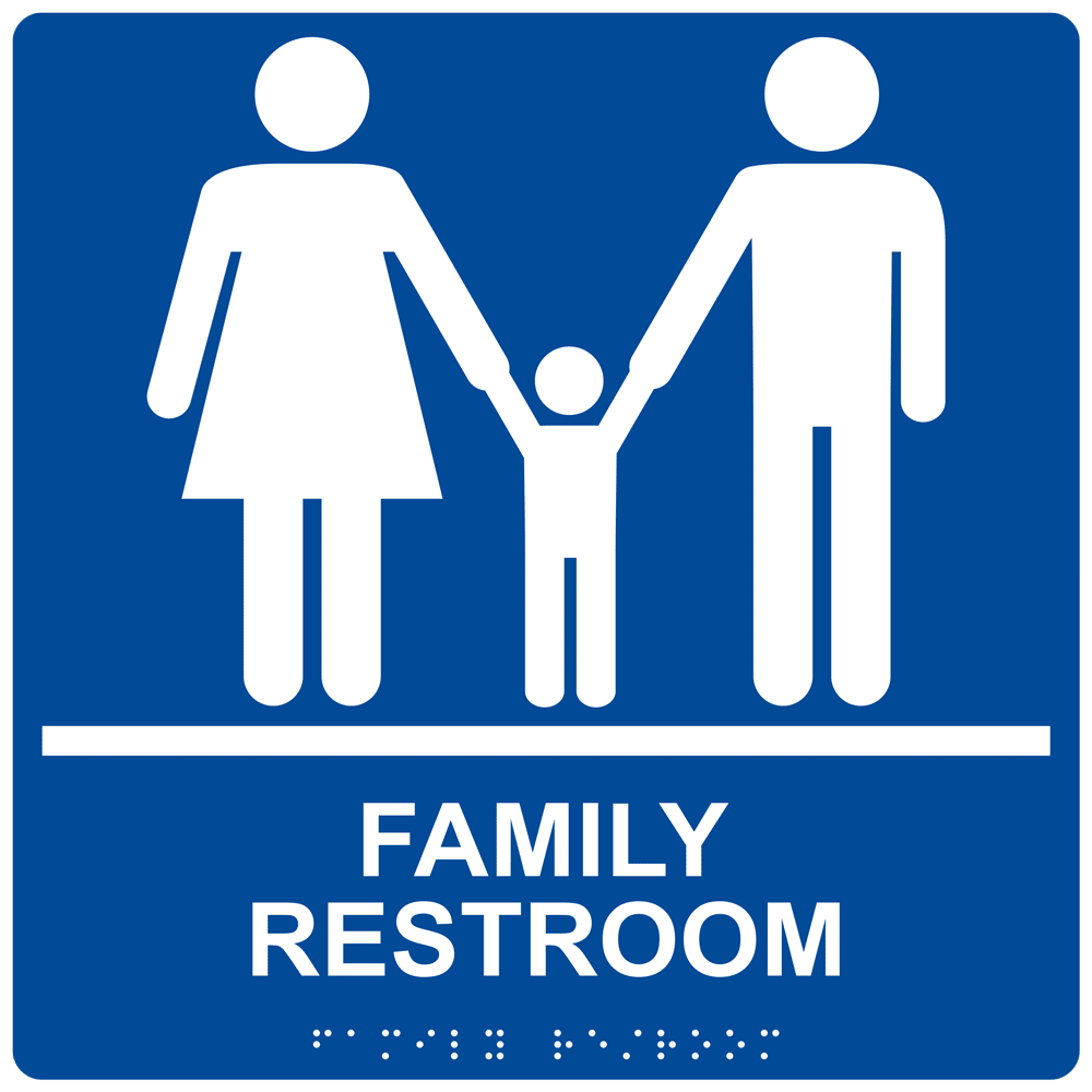 REAL FAMILY RESTROOM BRAILLE SIGN 