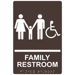 ADA Family Restroom Braille Sign RRE-170_WHTonDKBN Restrooms