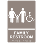ADA Family Restroom Braille Sign RRE-170_WHTonTaupe Restrooms
