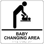 ADA Baby Changing Area Braille Sign RRE-175-99_BLKonWHT Restrooms