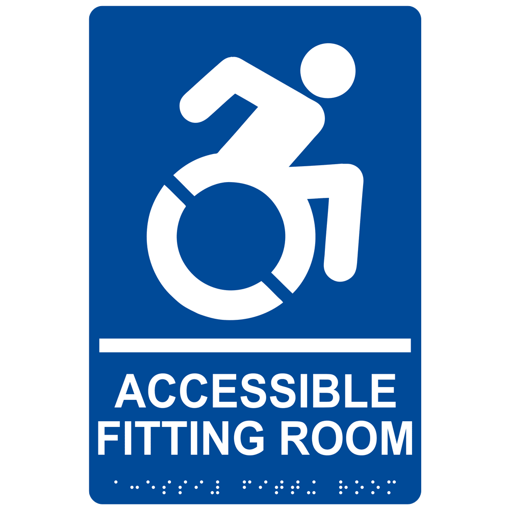 Accessible Fitting Room Braille Sign With Dynamic Accessibility Symbol ...