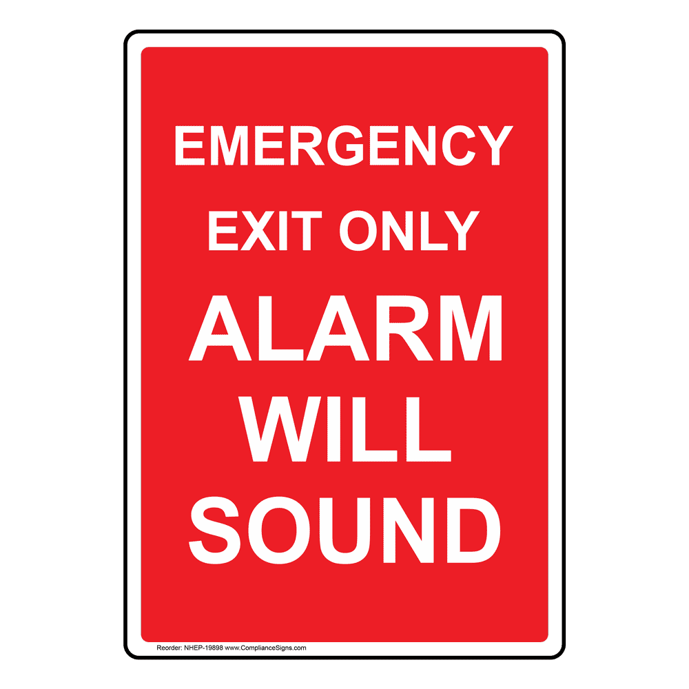 ComplianceSigns Vertical Plastic Emergency Exit Only Alarm Will Sound Sign,... 