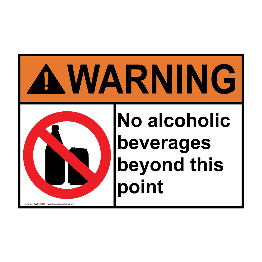 ComplianceSigns Vertical Plastic No Drinks Past This Point Sign 10 X 7 in... 