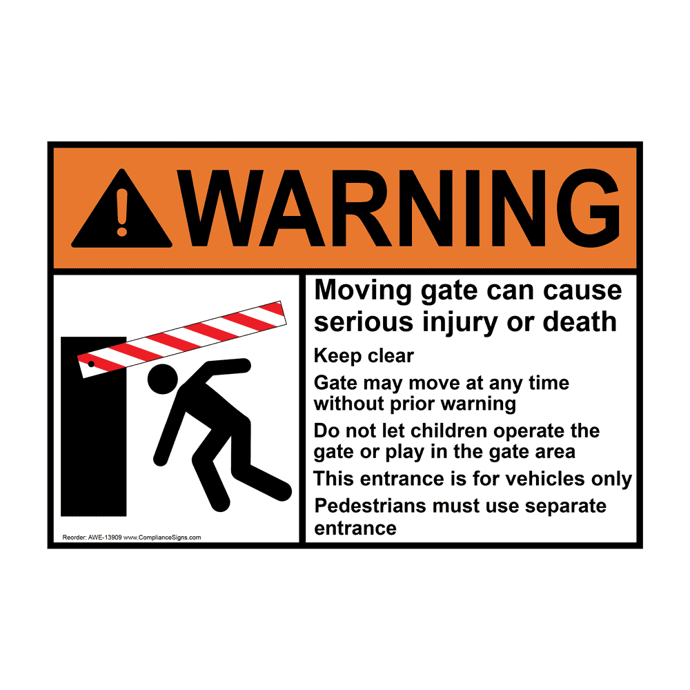 Cuorung Direct Street Sign Warning Plaque Wall Decor Automatic Gate Do Not  Push Or Climb On Prevent Injuries and Damage to Electronic Gates Office