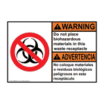 ANSI WARNING Do Not Place Biohazard Bilingual Sign AWB-9537 Biohazard