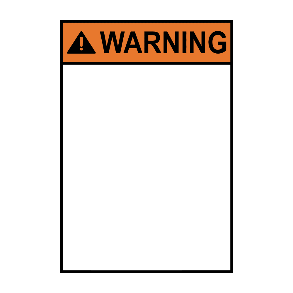 blank warning sign black and white