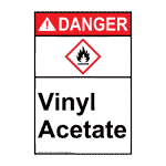 Portrait ANSI Vinyl Acetate Sign With GHS Symbol ADEP-37451