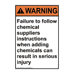 Portrait ANSI Failure To Follow Chemical Suppliers Sign AWEP-50120