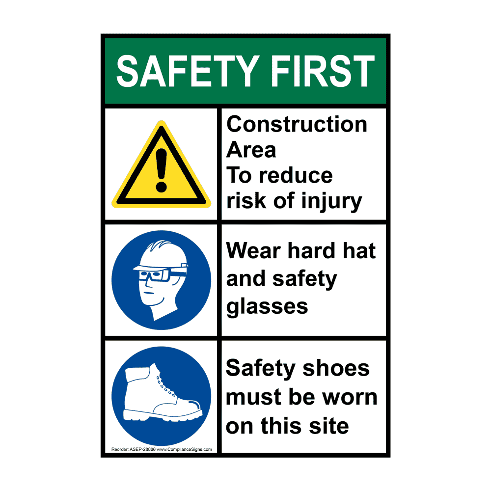 safety first sign construction
